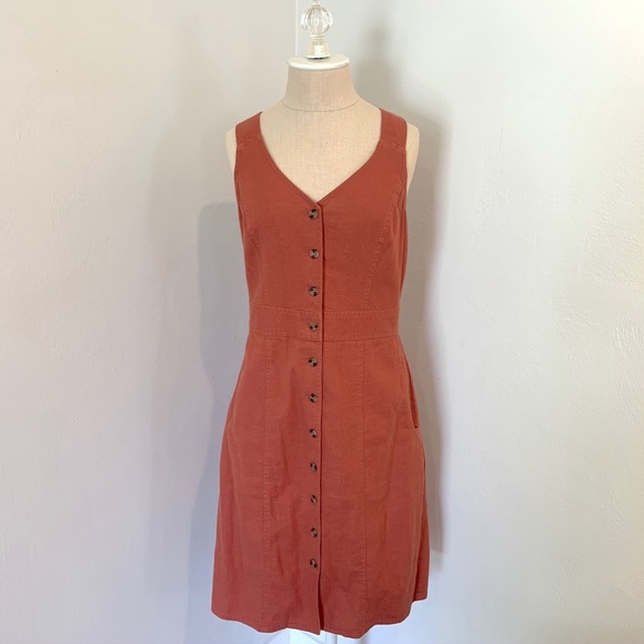 prAna Dresses & Skirts - prAna Grace Trail Button Front Rust Orange Dress